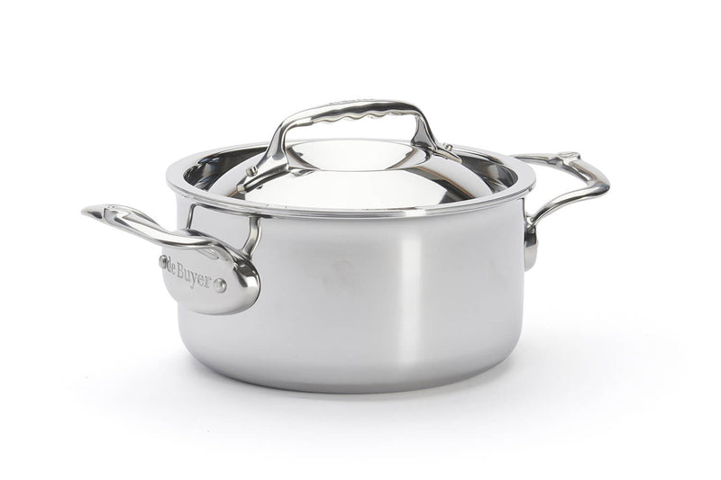 Faitout De Buyer Affinity en acier inoxydable 5 ply avec couvercle - 16cm