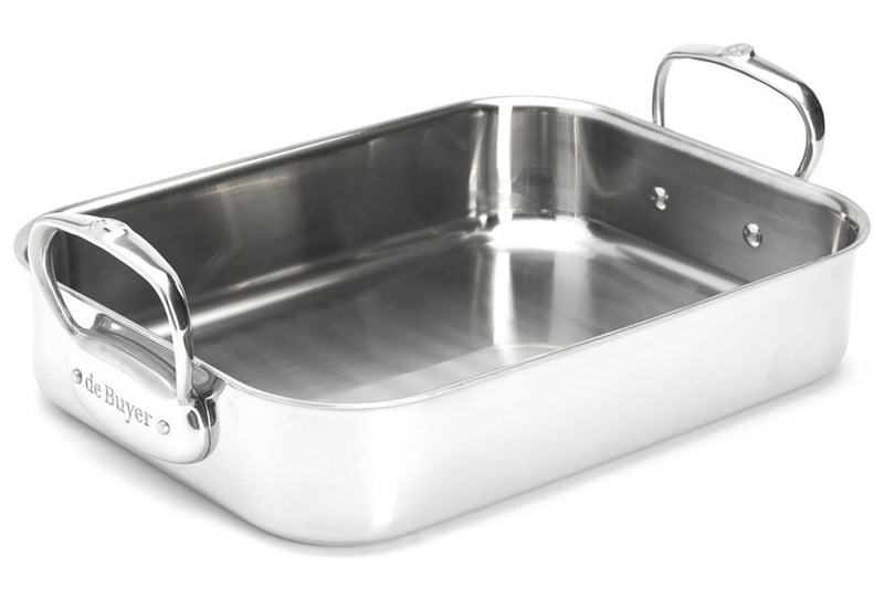 Plat à rôtir De Buyer Affinity 35x25cm en acier inoxydable 5 ply