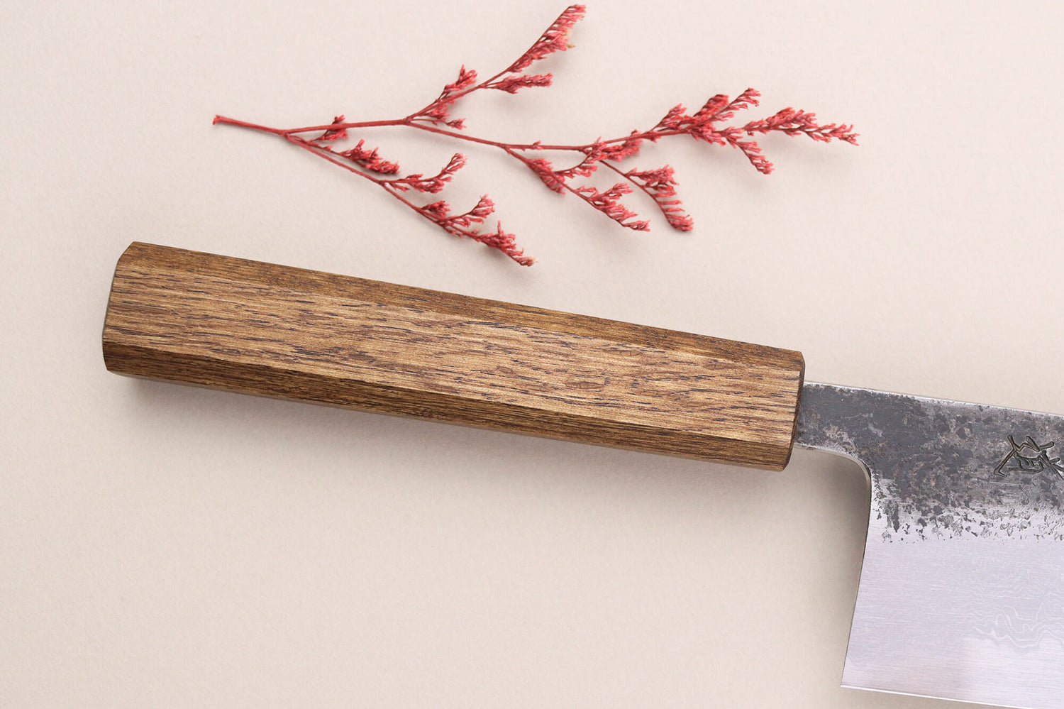 Couteau nakiri 16,5cm japonais artisanal Hado Sumi B1D manche en chêne