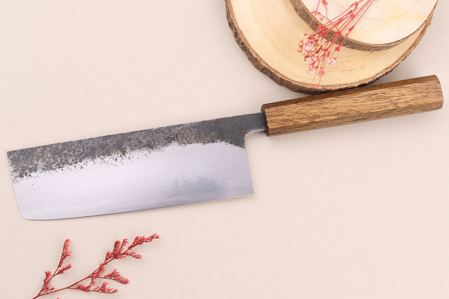 Couteau nakiri 16,5cm japonais artisanal Hado Sumi B1D manche en chêne