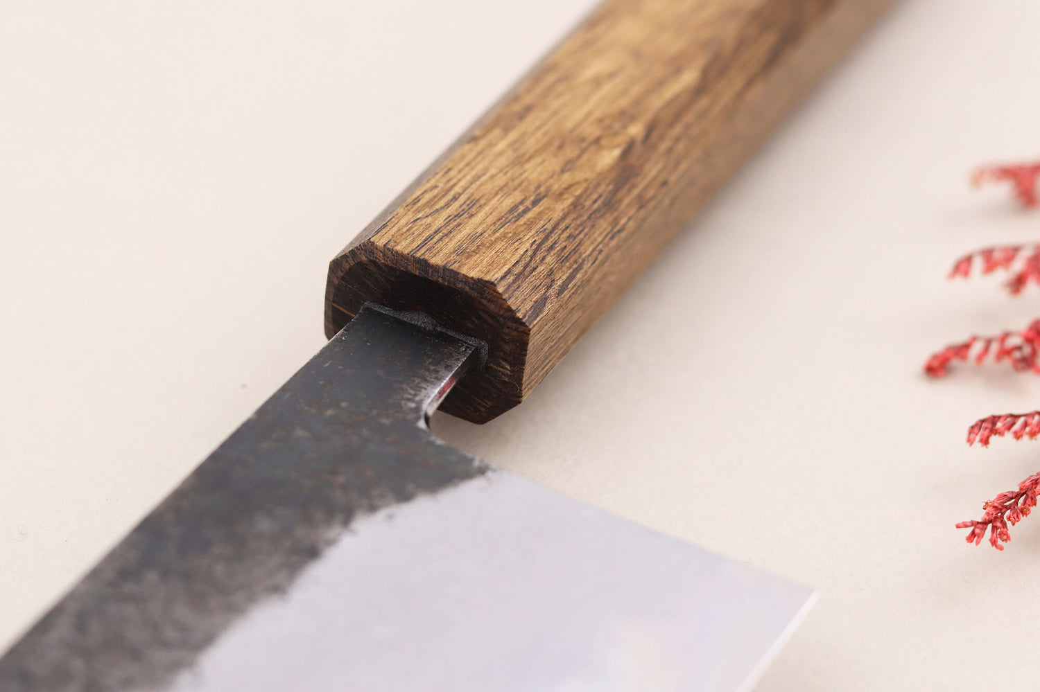 Couteau nakiri 16,5cm japonais artisanal Hado Sumi B1D manche en chêne