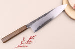 Couteau de chef 24cm japonais artisanal Hado Sumi B1D manche en chêne