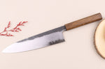 Couteau de chef 24cm japonais artisanal Hado Sumi B1D manche en chêne