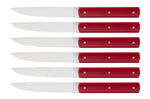 Coffret de 6 couteaux de table faits mains Perceval 888 rouge