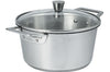 Faitout Cristel 1826 en acier inoxydable 18/10 brossé + couvercle en verre bombé - 24cm