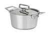 Faitout Cristel 1826 en acier inoxydable 18/10 brossé + couvercle Castel'Pro en inox - 16cm