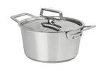 Faitout Cristel 1826 en acier inoxydable 18/10 brossé + couvercle Castel'Pro en inox - 16cm