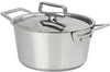 Faitout Cristel 1826 en acier inoxydable 18/10 brossé + couvercle Castel'Pro en inox - 24cm