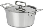 Faitout Cristel 1826 en acier inoxydable 18/10 brossé + couvercle Castel'Pro en inox - 24cm