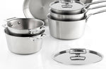 Faitout Cristel 1826 en acier inoxydable 18/10 brossé + couvercle Castel'Pro en inox