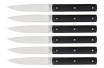 Coffret de 6 couteaux de table faits mains Perceval 9.47 en ébène du Gabon