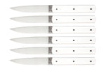 Coffret de 6 couteaux de table faits mains Perceval 9.47 blancs