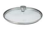 Couvercle Cristel 1826 en verre bombé à pontet en inox - 24cm