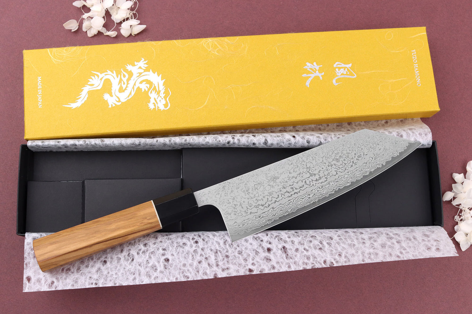 Couteau bunka 18cm japonais artisanal Yuzo Damas VG10