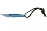 Couteau de cou CRKT HangTi 7065.CR manche 8,9cm en titanium bleu + étui