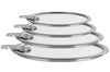 Set de 4 couvercles plats Cristel Strate Amovible 14 à 20cm en verre trempé