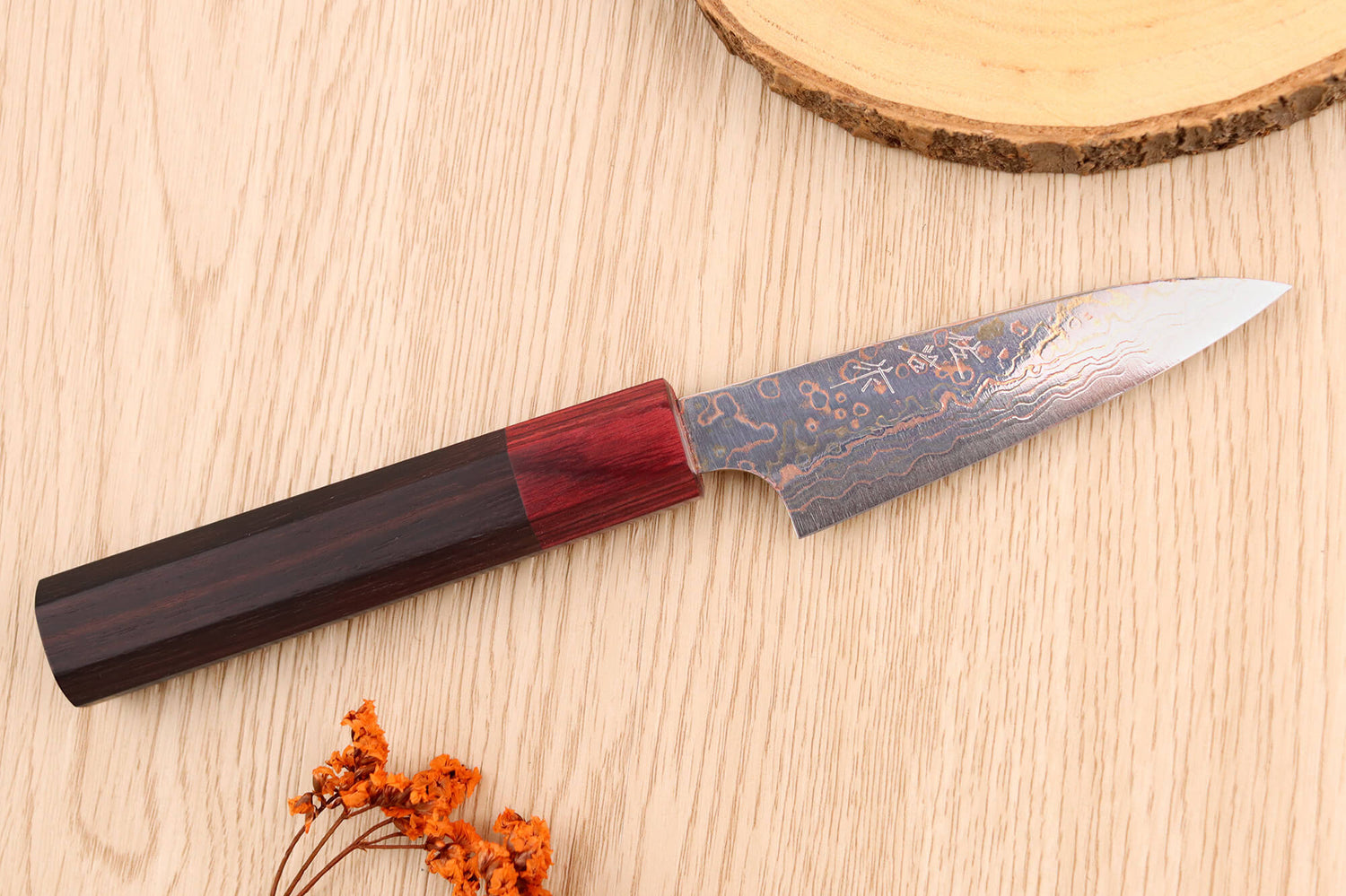 Couteau d'office 9cm japonais artisanal Takeshi Saji VG10 Rainbow