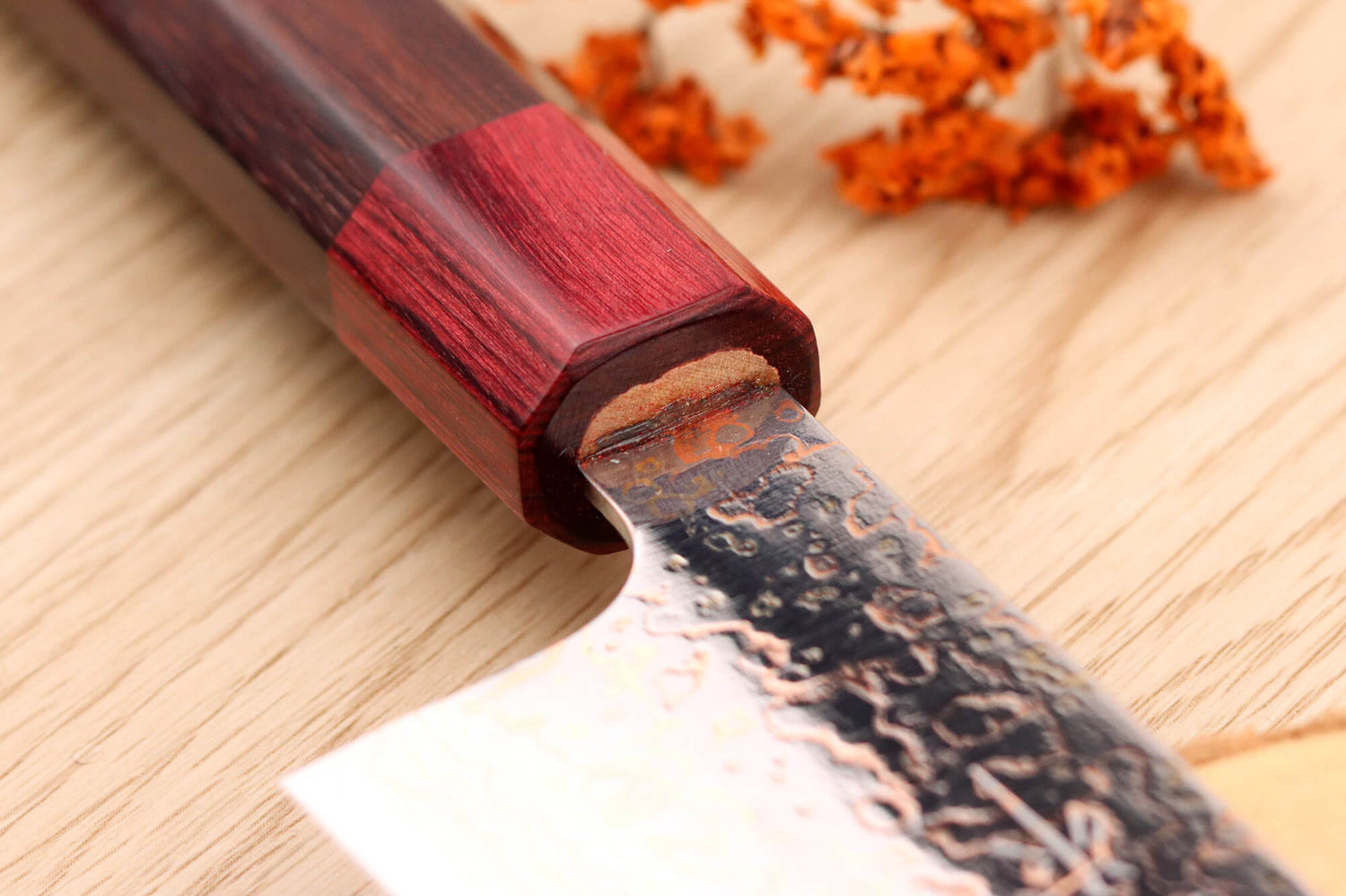 Couteau bunka 16,5cm japonais artisanal Takeshi Saji VG10 Rainbow
