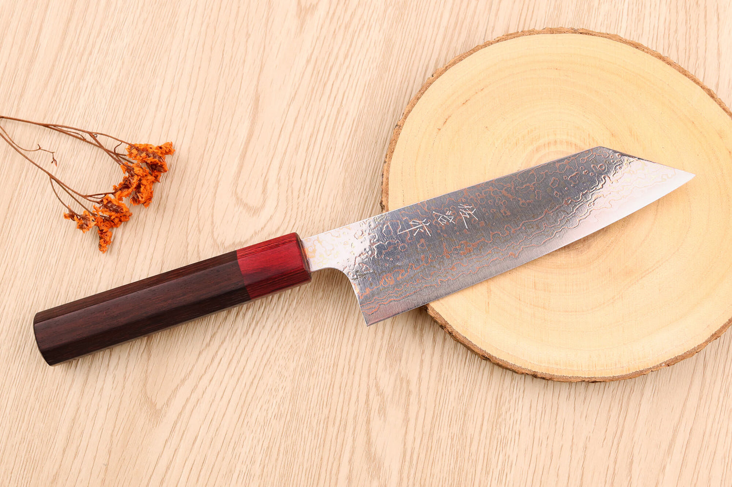 Couteau bunka 16,5cm japonais artisanal Takeshi Saji VG10 Rainbow