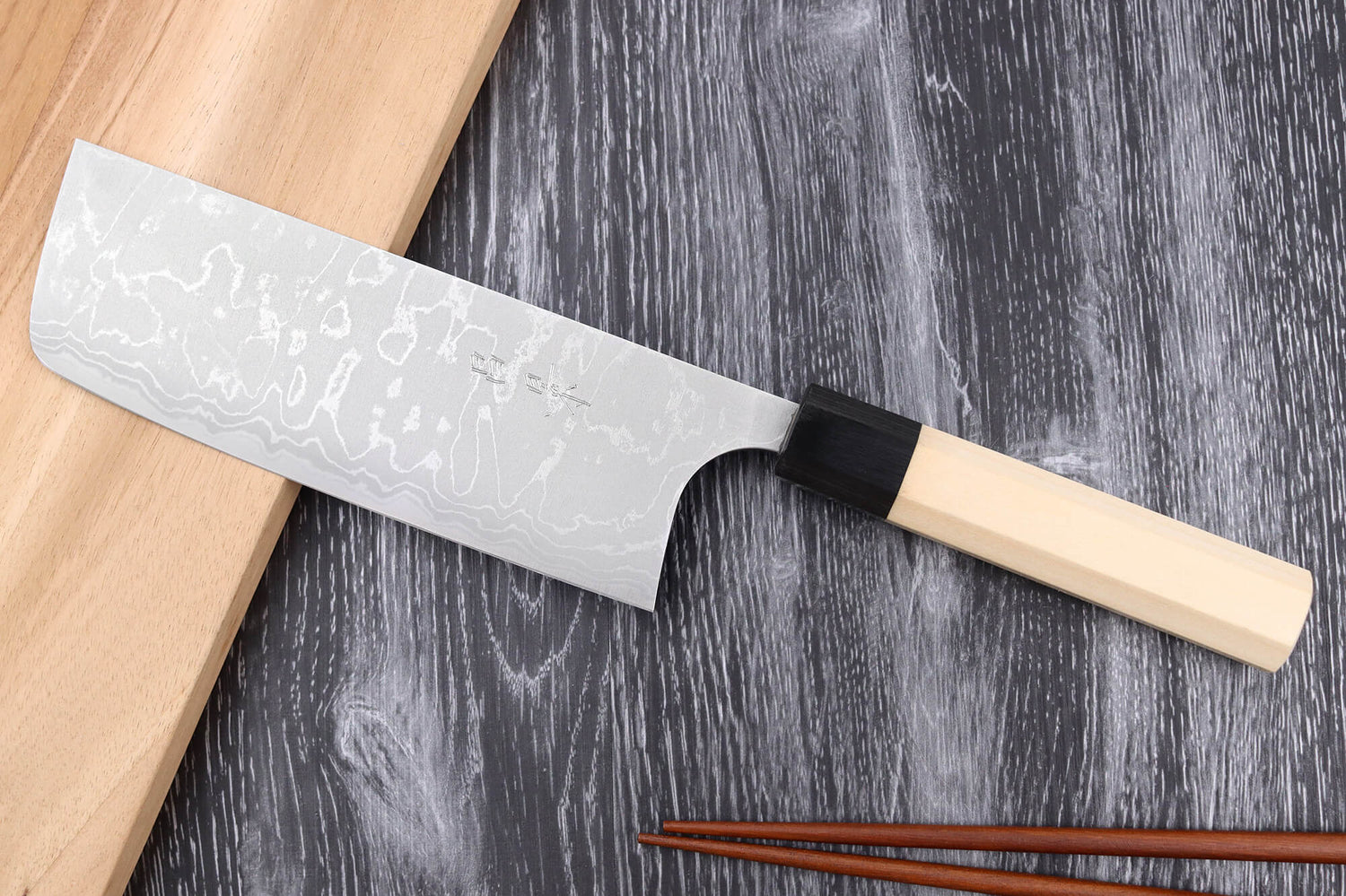 Couteau nakiri japonais artisanal Masakage Shimo 16,5cm Shirogami