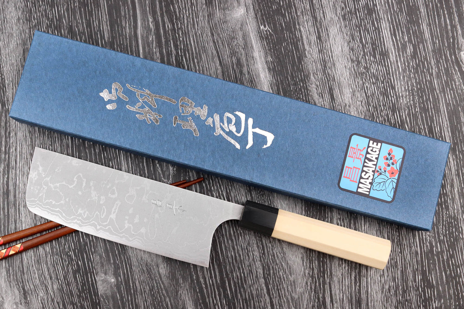 Couteau nakiri japonais artisanal Masakage Shimo 16,5cm Shirogami