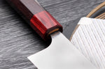Couteau kiritsuke japonais artisanal Yoshimi Kato Minamo SG2 Tsuchime 21cm