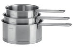 Set de 3 casseroles Cristel Strate Fixe en acier inox 18/10 - 16, 18 et 20cm