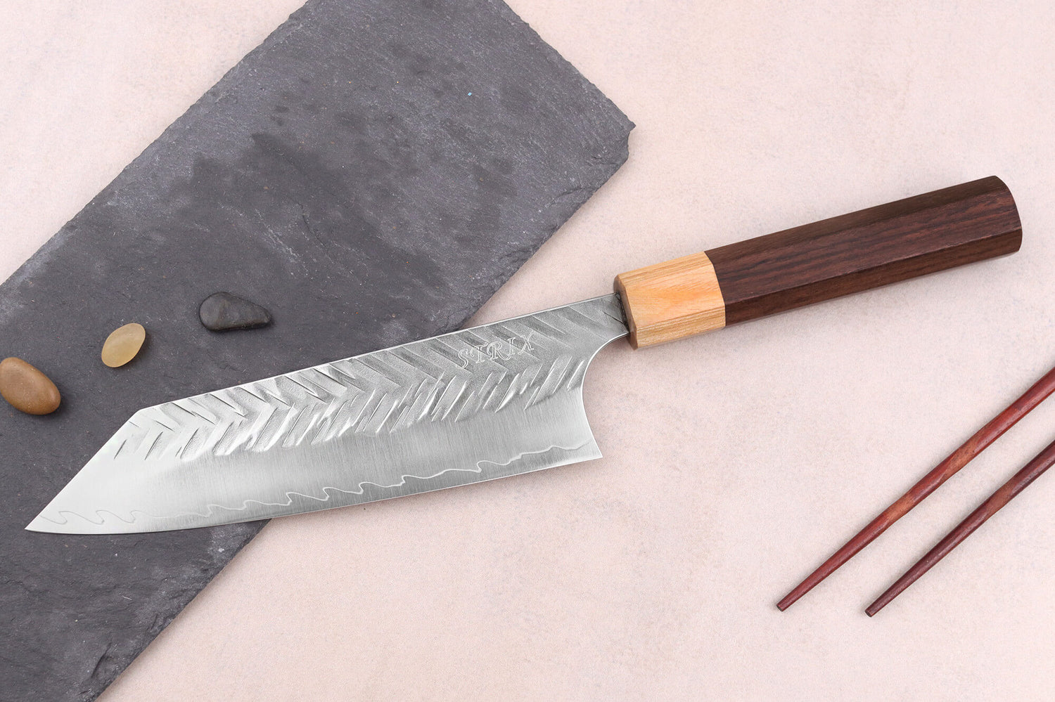 Couteau bunka 16,5cm japonais artisanal Yoshimi Kato SPG Strix V-Tsuchime