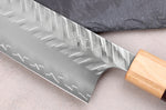 Couteau santoku 16,5cm japonais artisanal Yoshimi Kato SPG Strix V-Tsuchime