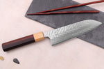 Couteau santoku 16,5cm japonais artisanal Yoshimi Kato SPG Strix V-Tsuchime