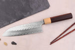 Couteau santoku 16,5cm japonais artisanal Yoshimi Kato SPG Strix V-Tsuchime