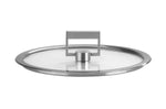Set de 3 couvercles plats Cristel Strate Fixe 16 à 20cm en verre trempé avec bouton rabattable