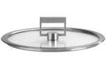Set de 3 couvercles plats Cristel Strate Fixe 16 à 20cm en verre trempé avec bouton rabattable