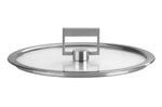 Set de 4 couvercles plats Cristel Strate Fixe 14 à 20cm en verre trempé avec bouton rabattable