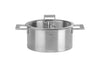 Faitout Cristel Strate Fixe en acier inox 18/10 + couvercle en verre plat - 16cm