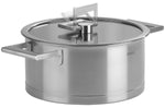 Faitout Cristel Strate Fixe en acier inox 18/10 + couvercle en verre plat