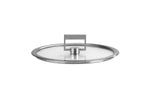 Couvercle plat Cristel Strate Fixe en verre trempé avec bouton rabattable - 14cm
