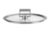 Couvercle plat Cristel Strate Fixe en verre trempé avec bouton rabattable - 24cm