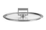 Couvercle plat Cristel Strate Fixe en verre trempé avec bouton rabattable - 24cm