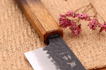 Couteau kiritsuke 21cm japonais artisanal Yuzo Black AS chêne brûlé