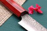 Couteau universel japonais artisanal Kei Kobayashi SG2 Damas Heptagone 15cm
