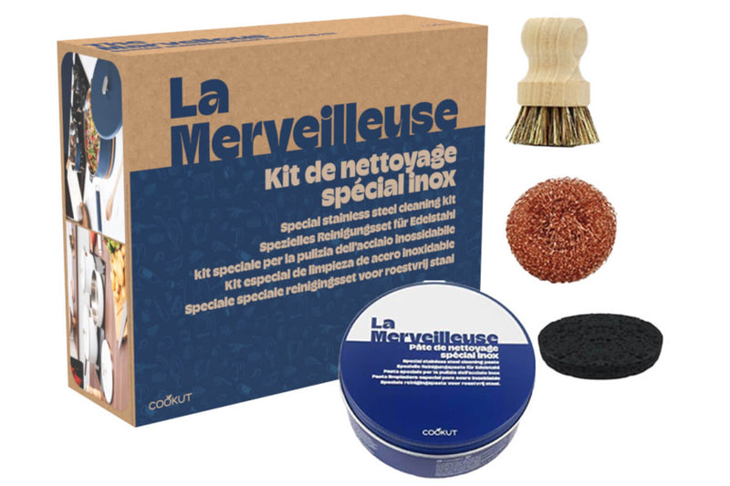 Kit de nettoyage Cookut spécial Inox – 4 accessoires