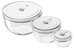 Set de 3 bols sous vide Zwilling Fresh & Save en verre borosilicate avec couvercle