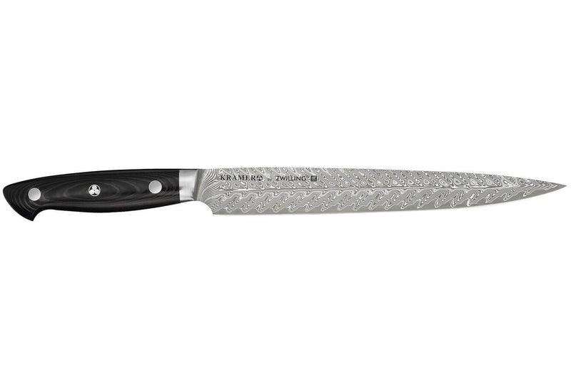 Couteau à trancher japonais Zwilling Kramer Euro Stainless 23cm damassé manche en micarta