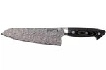 Couteau santoku japonais Zwilling Kramer Euro Stainless 18cm damassé manche en micarta
