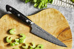 Couteau universel japonais Zwilling Kramer Euro Stainless 12cm damassé manche en micarta