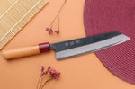 Couteau de chef kiritsuke japonais artisanal Wusaki Yuzo BS2 damas 21cm