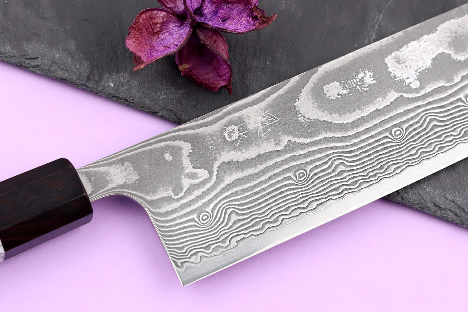 Couteau nakiri 16,5cm japonais artisanal Yuzo Kanko Damas SG2