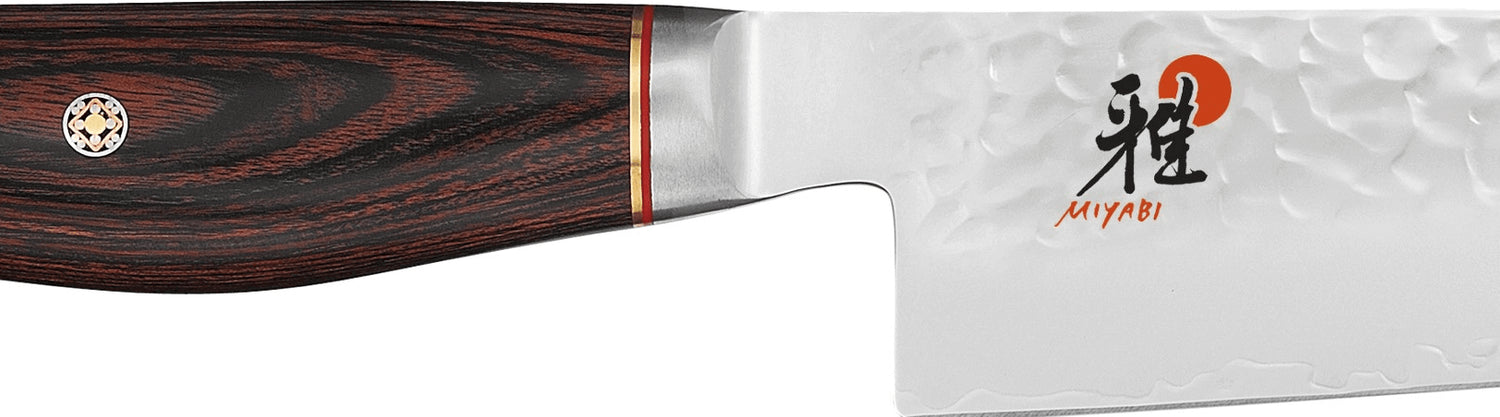 Couteau de chef japonais Miyabi 6000MCT lame martelée 20cm + manche en Pakka