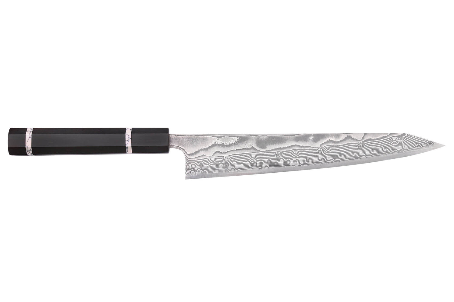 Couteau sujihiki kiritsuke 24cm japonais artisanal Yuzo Kanko Damas SG2